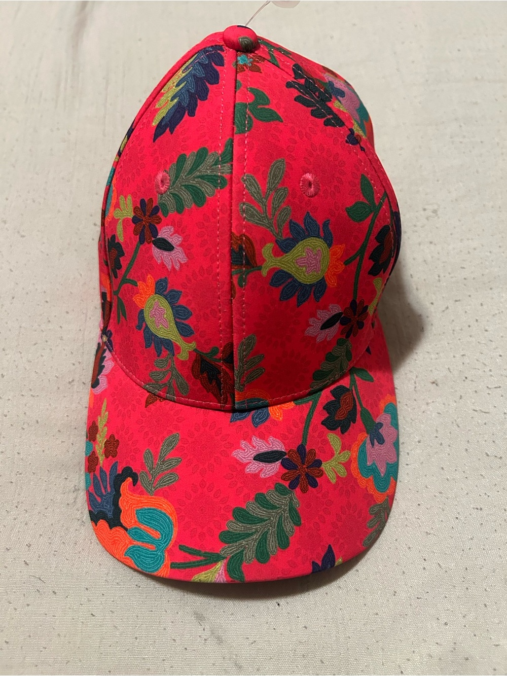Johnny Was Red Floral Embroidered Baseball Cap